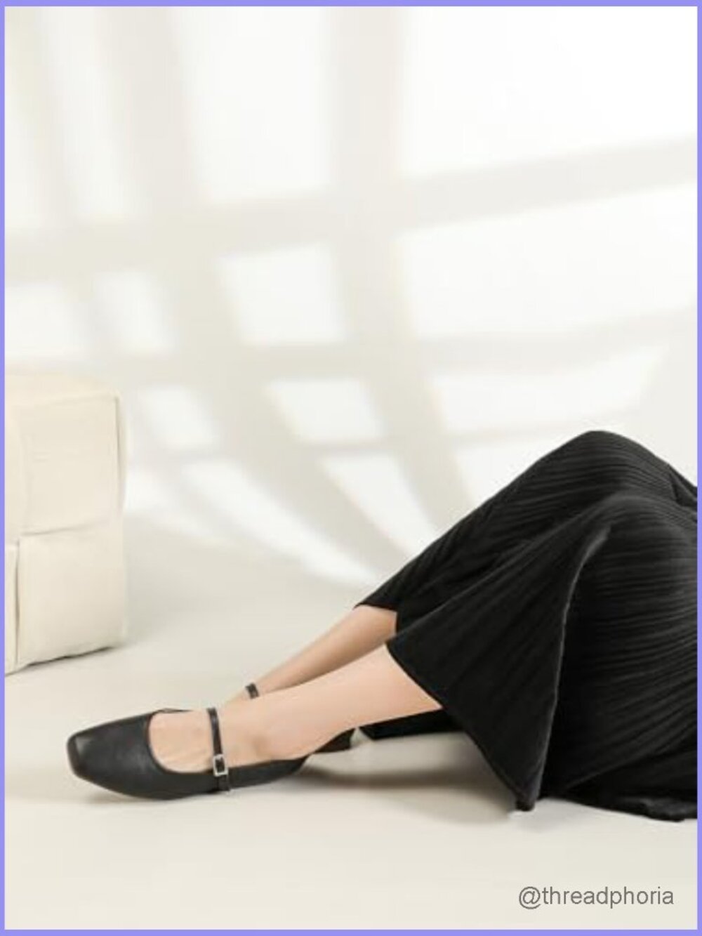 Women's Square Toe Mary Jane Ballet Flats with Adjustable Strap Slip On Work - Picture 3 of 7